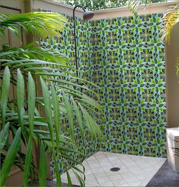 TROPICAL JUNGLE GLOSS STAINED GLASS MOSAIC