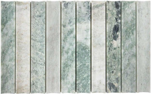 MINT GREEN HONED MARBLE CONCAVE KITKAT MOSAIC