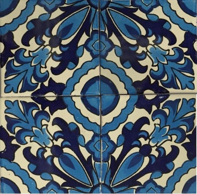 NAVY-CREAM GLOSS TALAVERA TILE