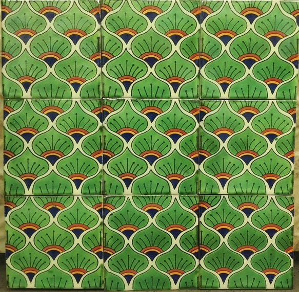 GREEN LYREBIRD GLOSS TALAVERA TILE