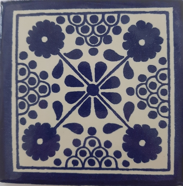 NAVY-CREAM GLOSS TALAVERA TILE