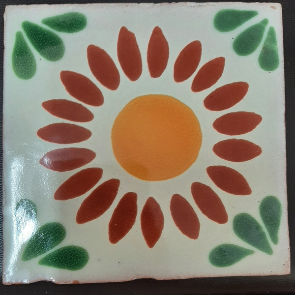 SUNFLOWER ON CREAM TALAVERA TILE