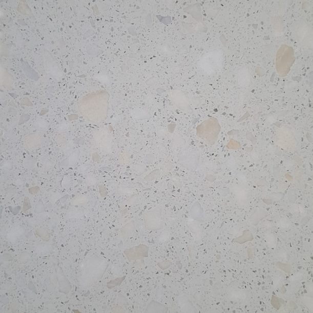 SMOKE-WHITE HONED TERRAZZO