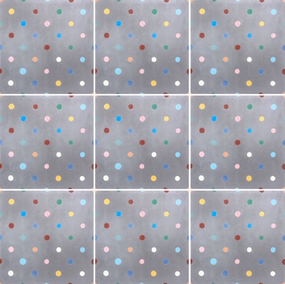 SILVER MULTI COLOUR DOTS CEMENT ENCAUSTIC