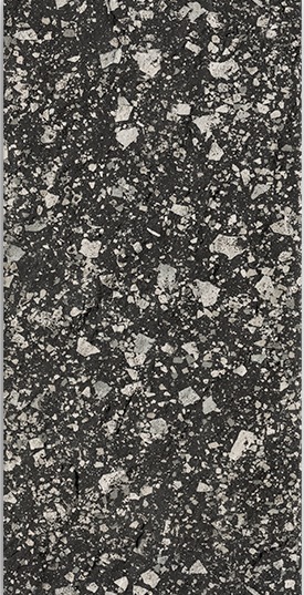 BLACK-GREY MATT LARGE PORCELAIN CHIP TERRAZZO STYLE TILE