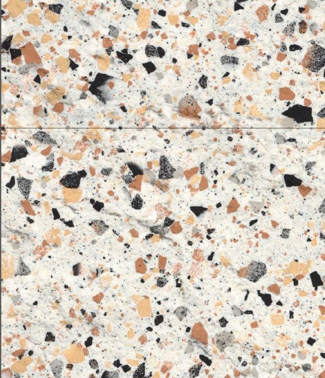 CORNSILK IVORY OUTDOOR LARGE PORCELAIN CHIP TERRAZZO TILE