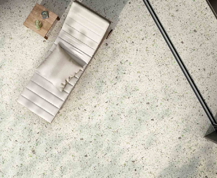 MINT-GREEN MATT LARGE PORCELAIN CHIP TERRAZZO TILE