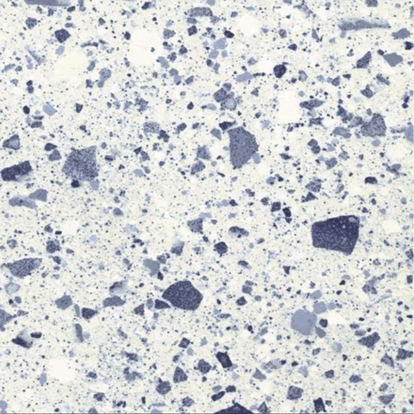 AZURE-BLUE MATT LARGE PORCELAIN CHIP TERRAZZO STYLE TILE