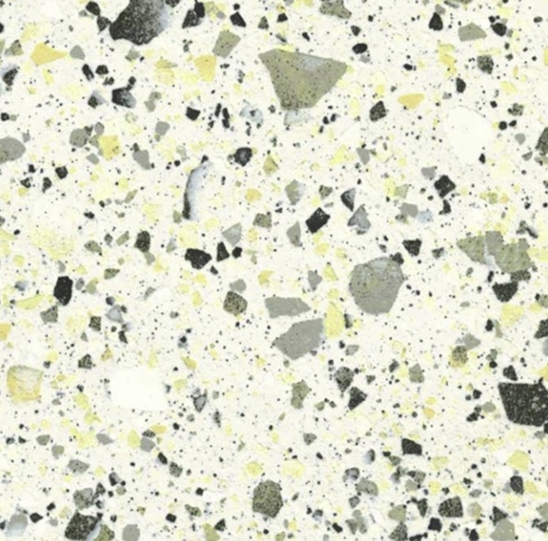 CANARY-YELLOW MATTLARGE PORCELAIN CHIP TERRAZZO TILE