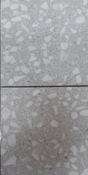 LIGHT GREY MATT TERRAZZO LOOK PORCELAIN TILE