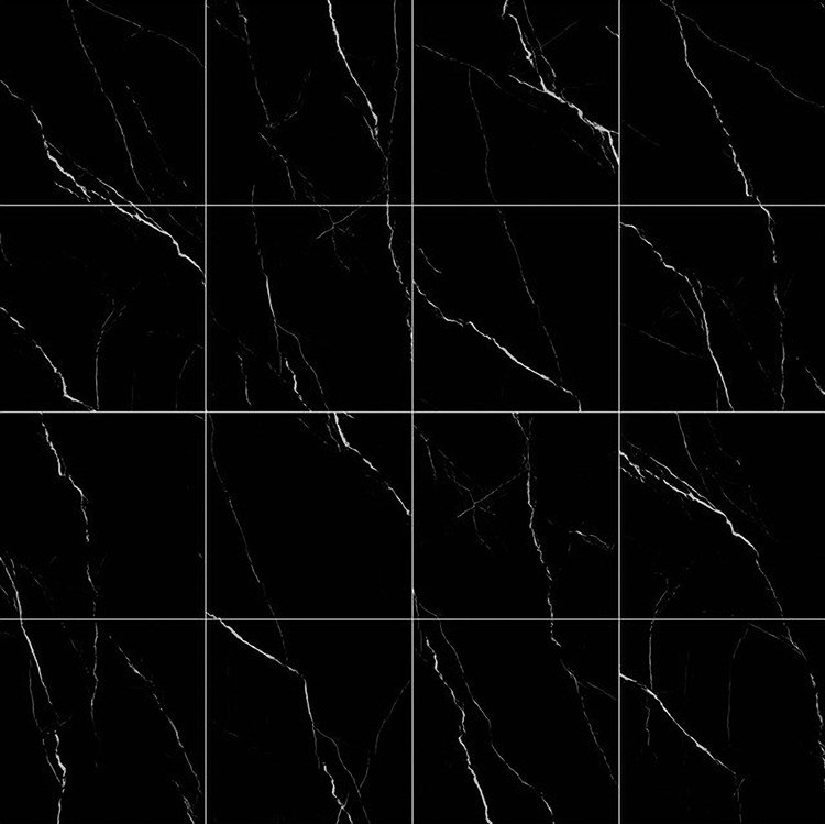 NERO MARQUINIA POLISHED MARBLE LOOK PORCELIAN TILE