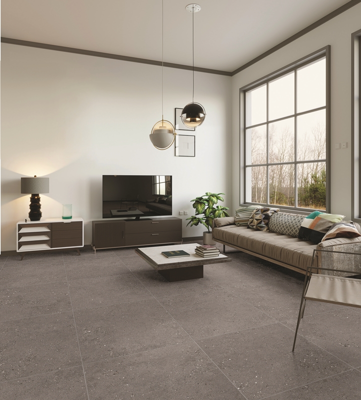 CHARCOAL MATT AGGREGATE LOOK PORCELIAN TILE