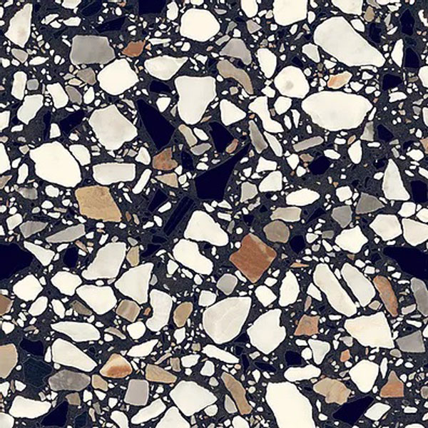 BLACK MATT TERRAZZO  LOOK PORCELIAN TILE