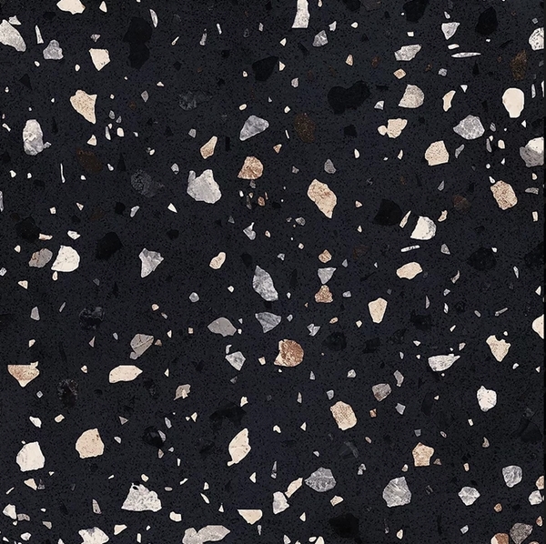 BLACK MATT TERRAZZO  LOOK PORCELIAN TILE