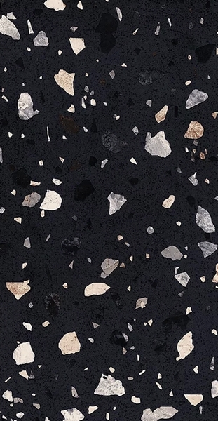 BLACK MATT TERRAZZO  LOOK PORCELIAN TILE