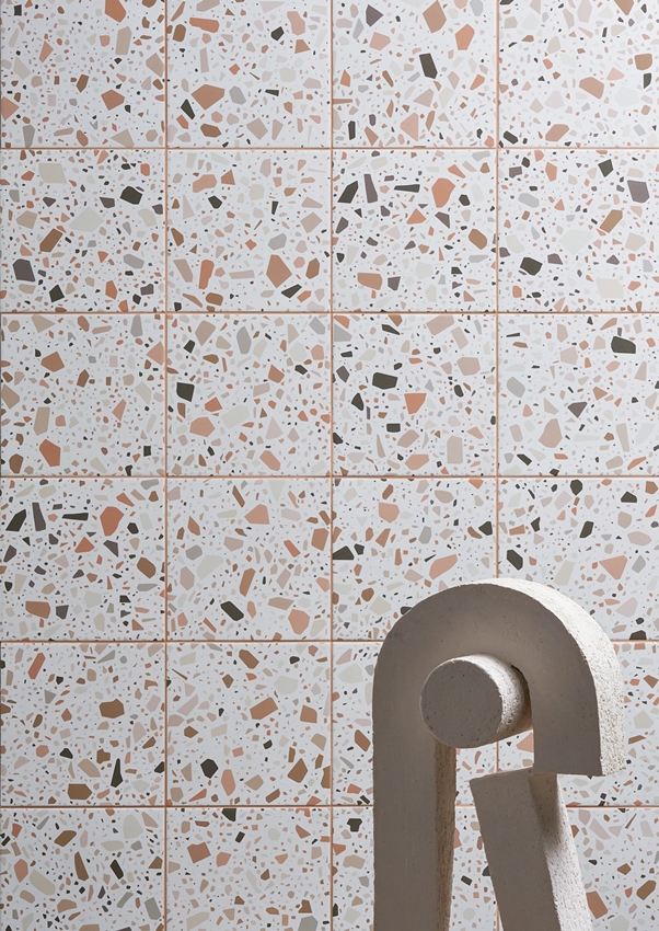 COTTO FLAKES WHITE BASE TERRAZZO LOOK TILE