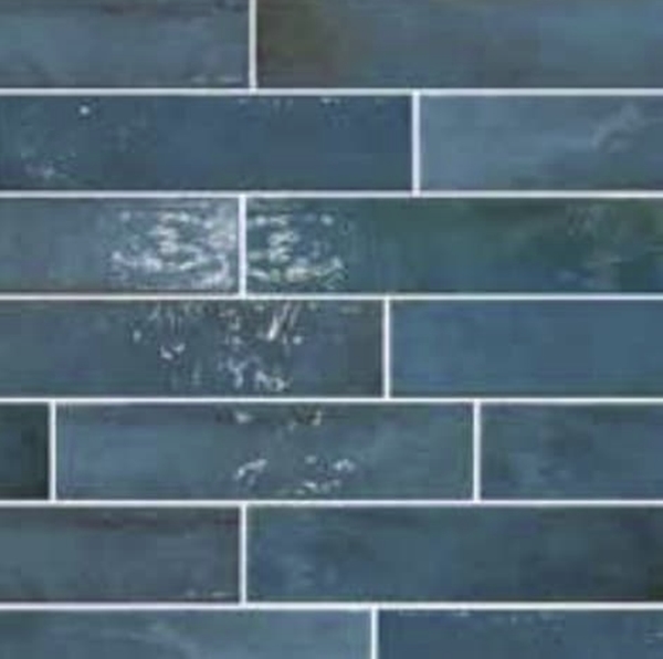 BLUE VARIEGATED TONES GLOSS SUBWAY TILE