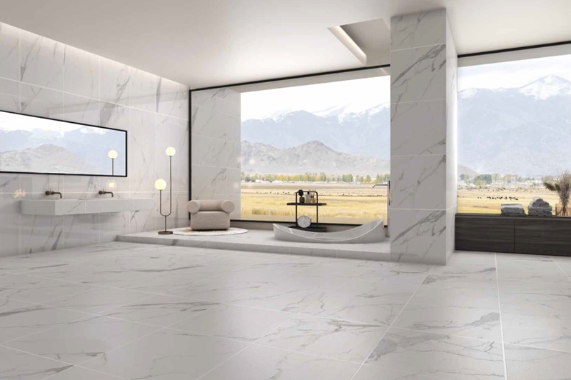 CARRARA MARBLE LOOK IN/OUT PORCELIAN TILE