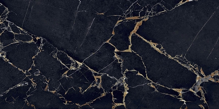 BLACK GOLD MARBLE LOOK MATT TILE