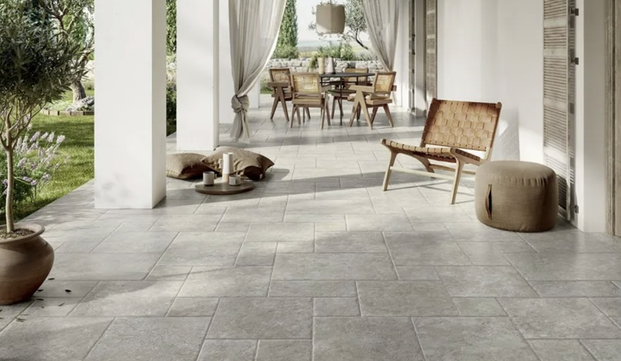 GREY BEIGE MATT FRENCH PATTERN TILES