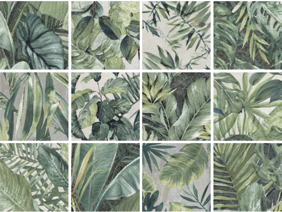 GREEN LEAF MIX MATT ENCAUSTIC LOOK TILE