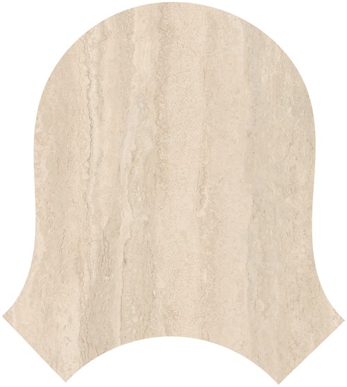 BEIGE MATT TRAVERTINE LOOK BELL SHAPE PORCELIAN TILE