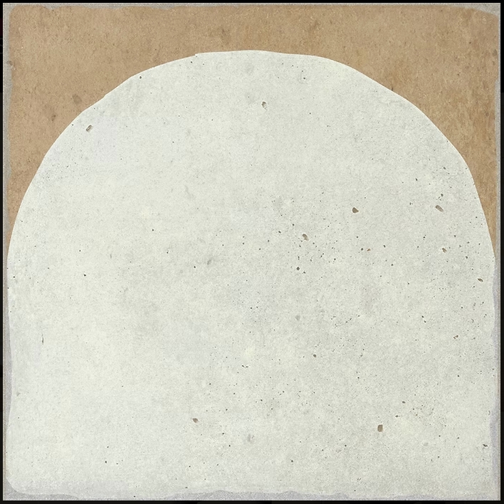 WHITE DECOR ON TERRACOTTA LOOK MATT PORCELAIN TILE