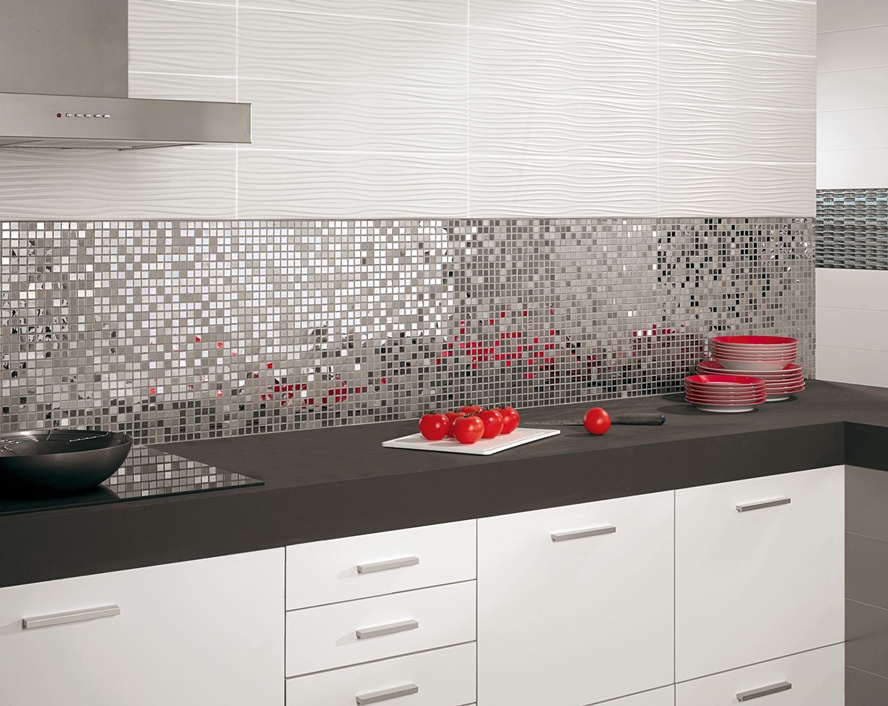 METALLIC SILVER METALMATT AND GLOSS MIX MOSAIC