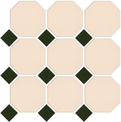 VANILLA-GREEN OCTAGONAL AND DOT