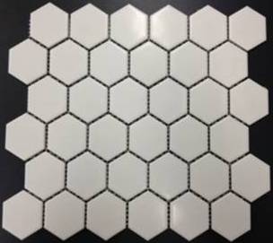 SNOWDRIFT WHITE MATT HEXAGON MOSAIC TILE