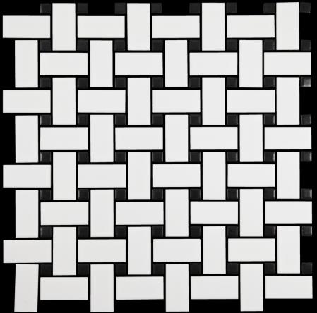 WHITE- BLACK- DOT MATT  BASKETWEAVE-NEO