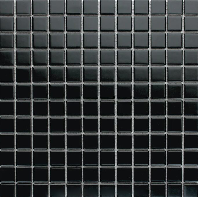 BLACK MATTE SQUARE GLAZED PORCELAIN MOSAIC