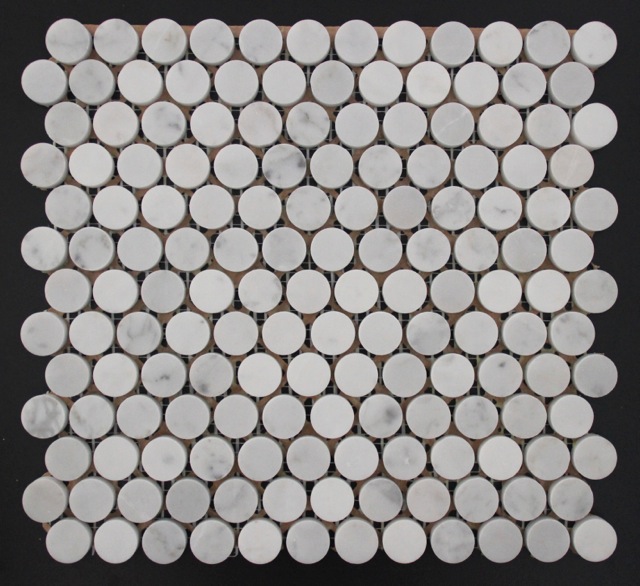 CARRARA HONED MARBLE PENNYROUND MOSAIC TILE