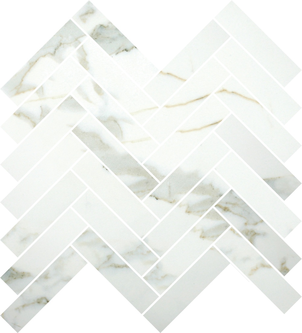 CALACUTTA-GOLD GLOSS HERRINGBONE ELEGANT