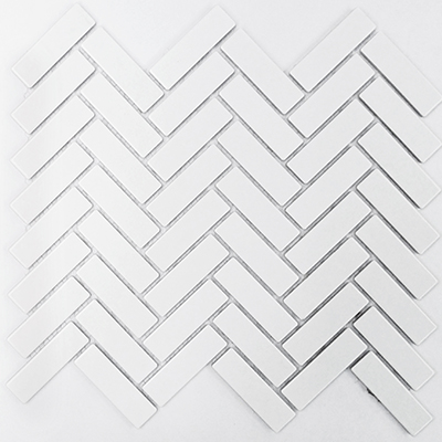 WHITE GLOSS HERRINGBONE