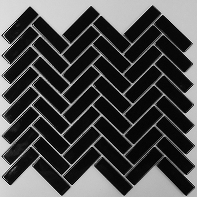 BLACK GLOSS HERRINGBONE