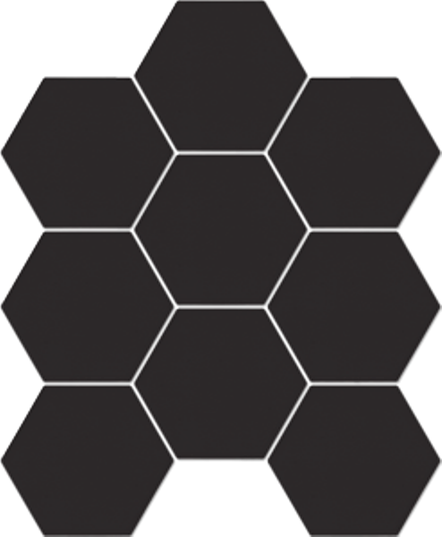 BLACK DECO MATT HEXAGON