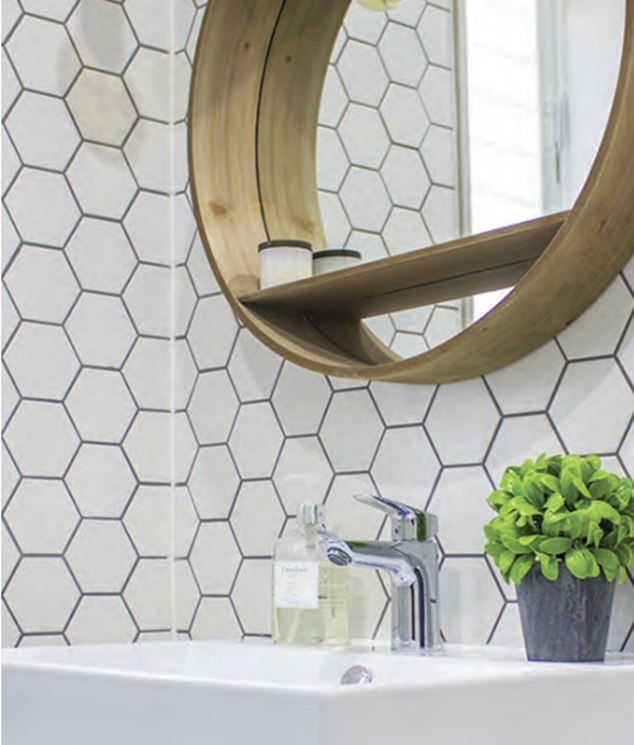 WHITE DECO GLOSS HEXAGON