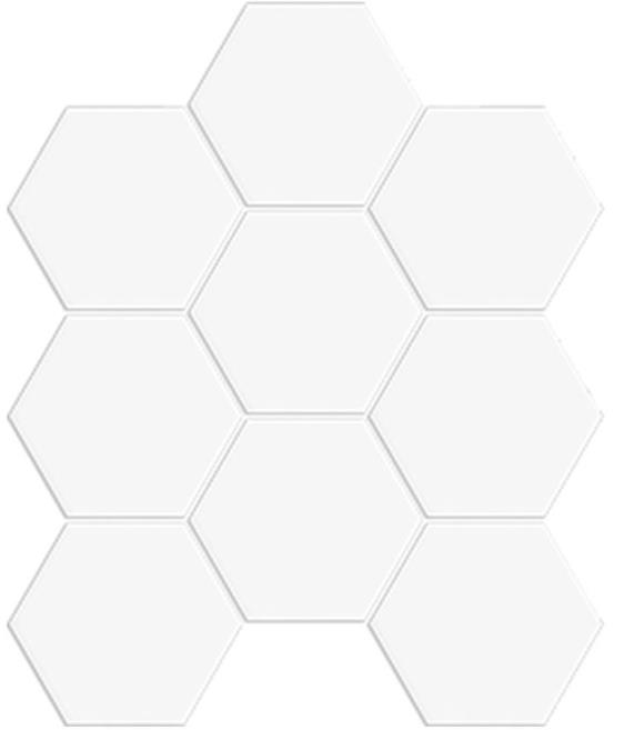 WHITE DECO MATT HEXAGON