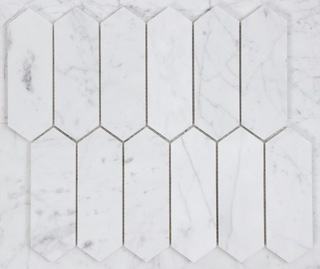 CARRARA HONED MARBLE ELONGATED HEXAGON