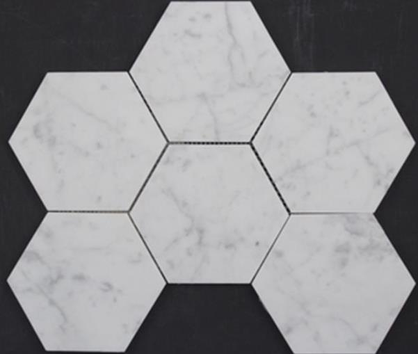 CARRARA HONED MARBLE HEXAGONAL MOSAIC