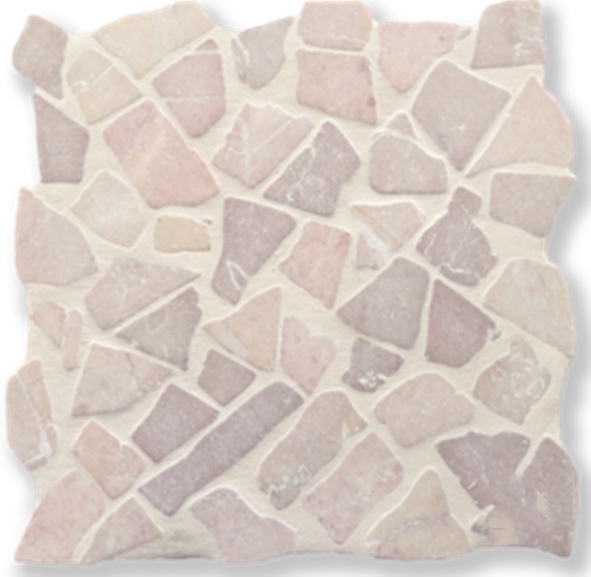 PINK TUMBLED RANDOM MARBLE MOSAIC