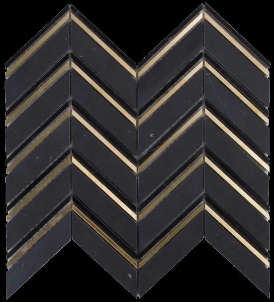 NERO-BRASS MIX HONED CHEVRON