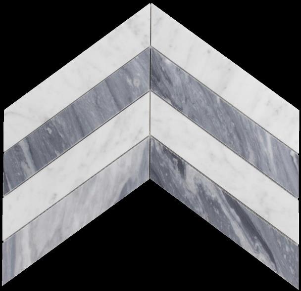 CARRARA-GREY MIX HONED CHEVRON