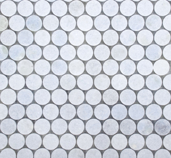 CIELO CRISTALLO POLISHED MARBLE PENNY ROUND MOSAIC TILE