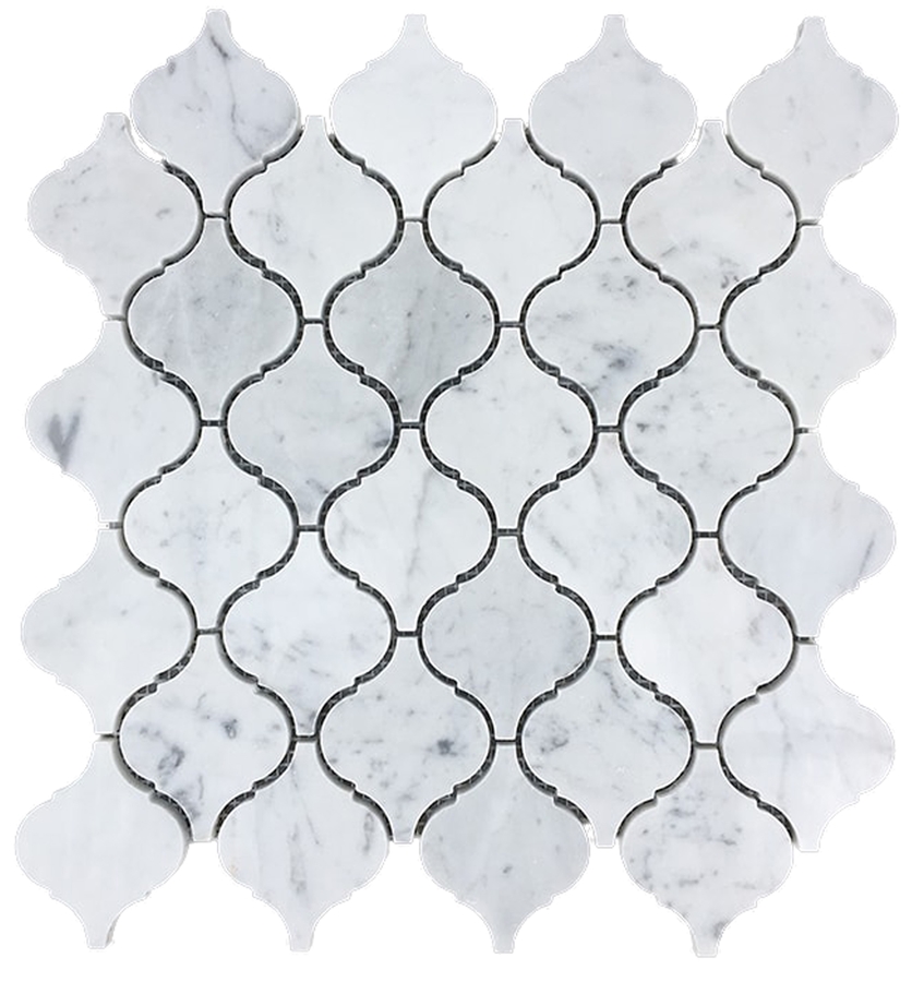 CALACATTA HONED MARBLE ARABESQUE MOSAIC