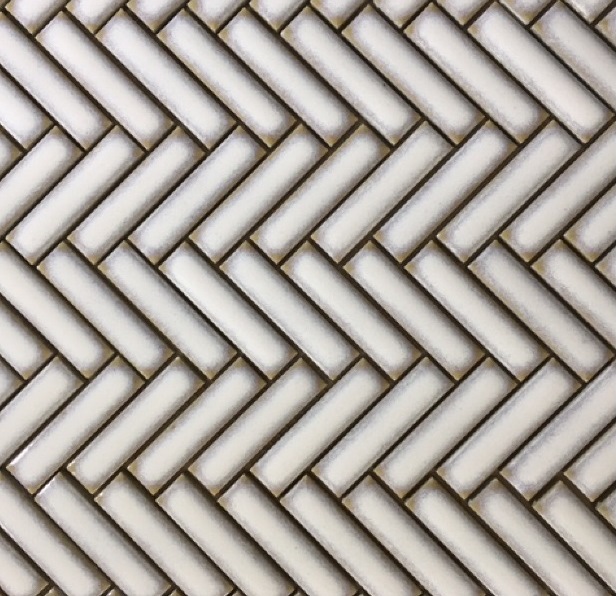 ANTIQUE WHITE FRAMED GLOSS FINGER HERRINGBONE