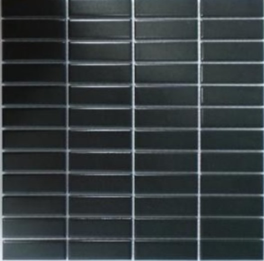 BLACK MATT STACKED MOSAIC TILE