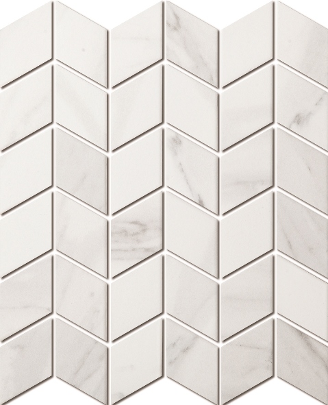 CARRARA LOOK MATT RHOMBUS PORCELAIN MOSAIC