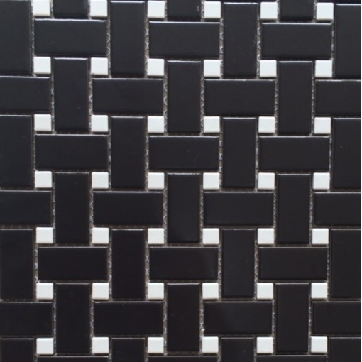 BLACK-WHITE MOSAIC BASKETWEAVE